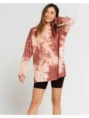 Free People We The Free Tie Dye Oversized Tunic Sweatshirt Medium